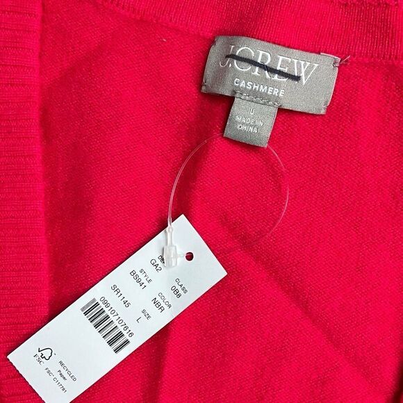 J CREW Sweater Vest WMNS L Hot Pink Cashmere Luxury Soft BS941 Valentines Spring - Picture 4 of 9